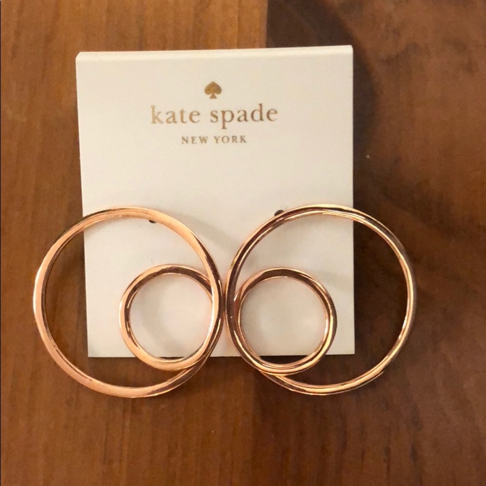Kate spade rose gold hoop earrings